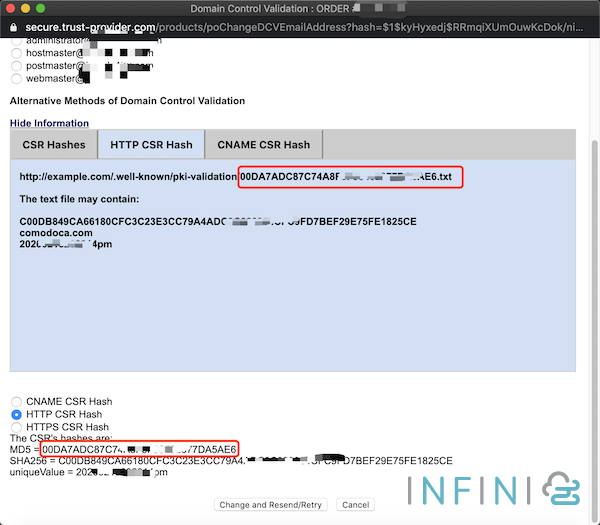 sectigo validate step 3