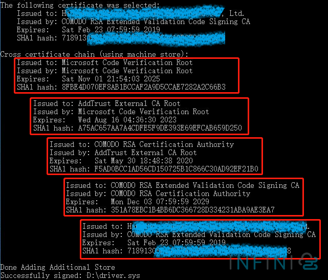 kernel code sign success b571a